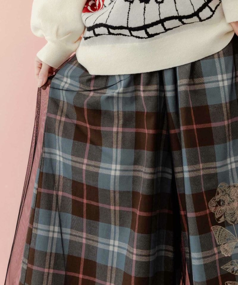 【美品】iS ScoLar イズスカラー 蝶刺繍カーゴパンツ イズスカラー / 花蝶刺繍チュール重ねカーゴスカート | ITEM