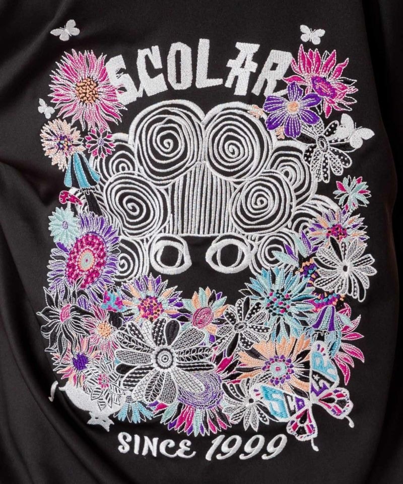 スカラー　scolar 153621：花とスカラー刺繍 ジャージブルゾン 153621：花とスカラー刺繍 ジャージブルゾンの通販-ScoLar