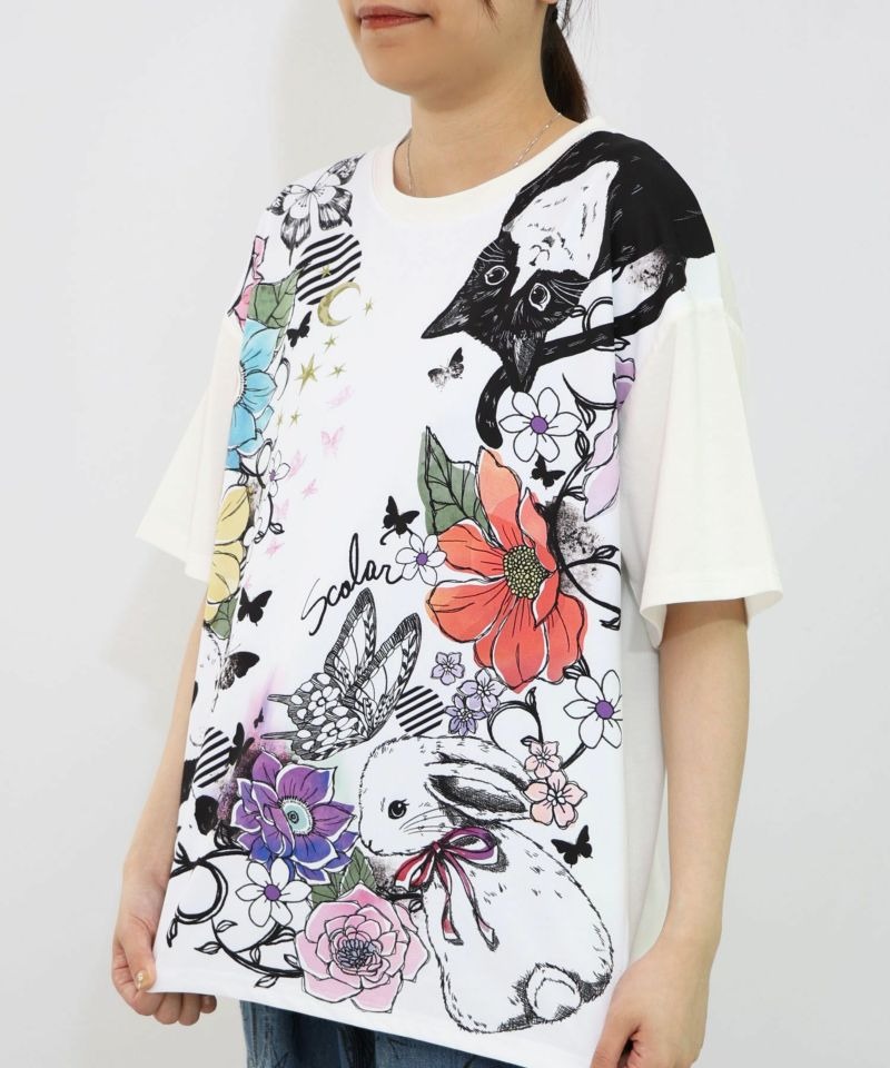 スカラー / アニマル蝶花柄Tシャツ | BRAND,ScoLar | アバン