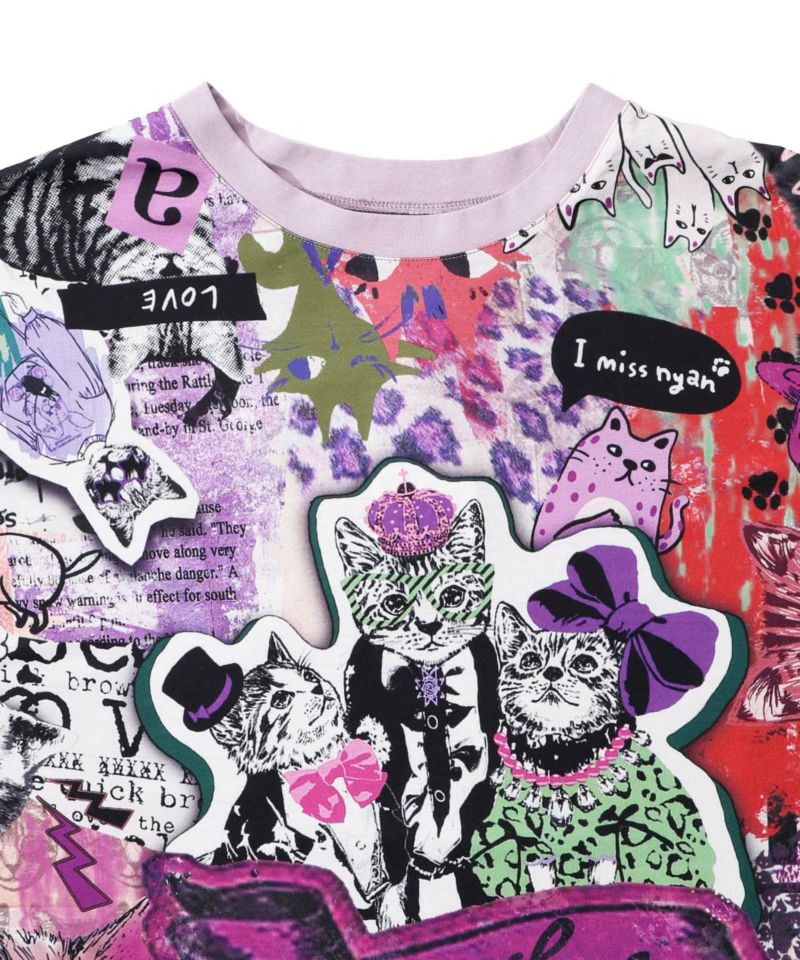 スカラー / いろんなネコだらけ 総柄切替プルオーバー | BRAND