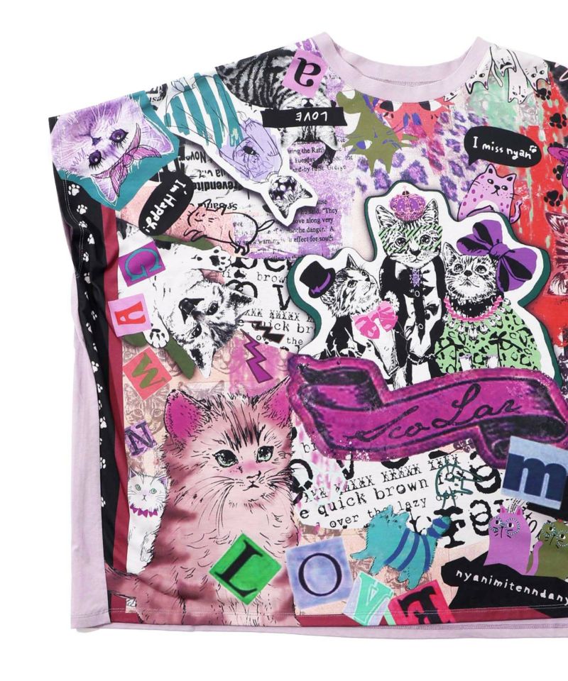 スカラー　ヒョウ柄パンダアップリケ 裏毛プルオーバー スカラー プルオーバー ヒョウ柄 パンダ アップリケ 裏毛 カットソー