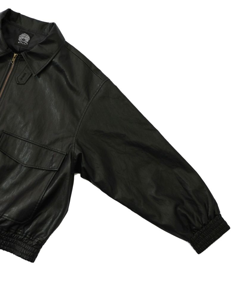 スカラー / ネコ刺繍フェイクレザー×裏地ブルゾン | BRAND,ScoLar