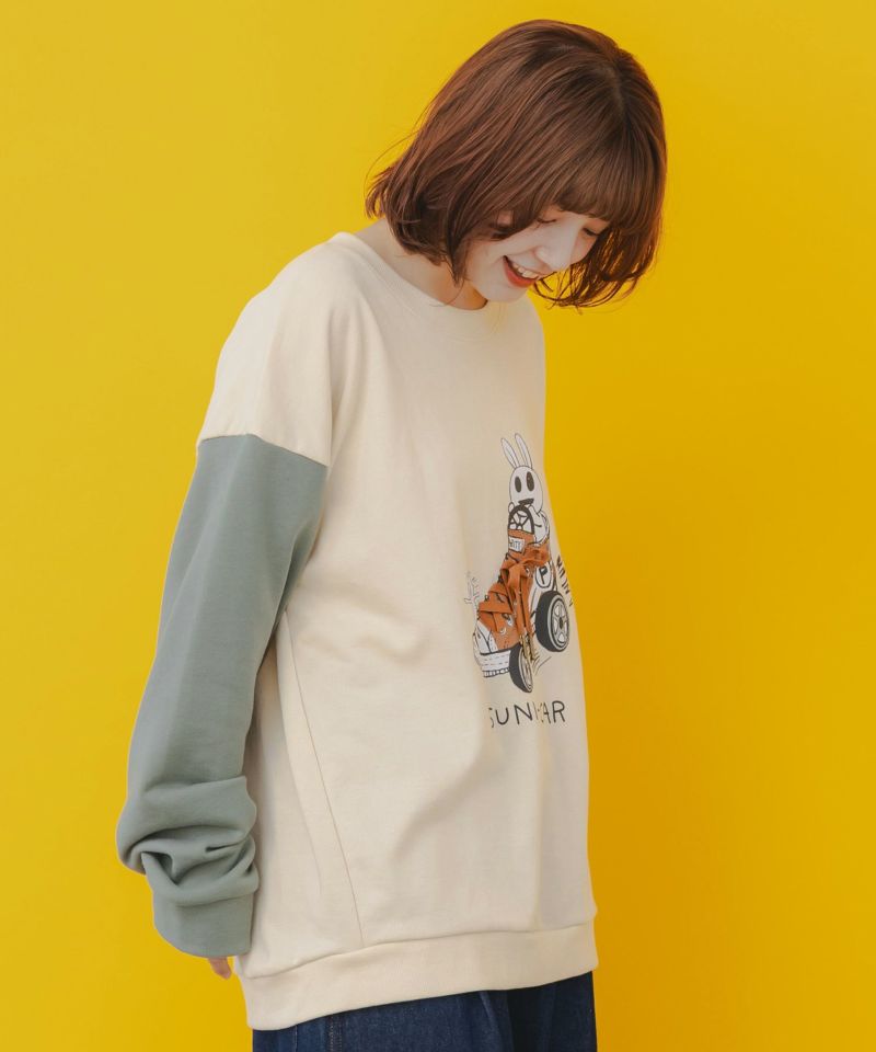 スカラーパリティー / ウサギとクマのスニーカープリント裏毛