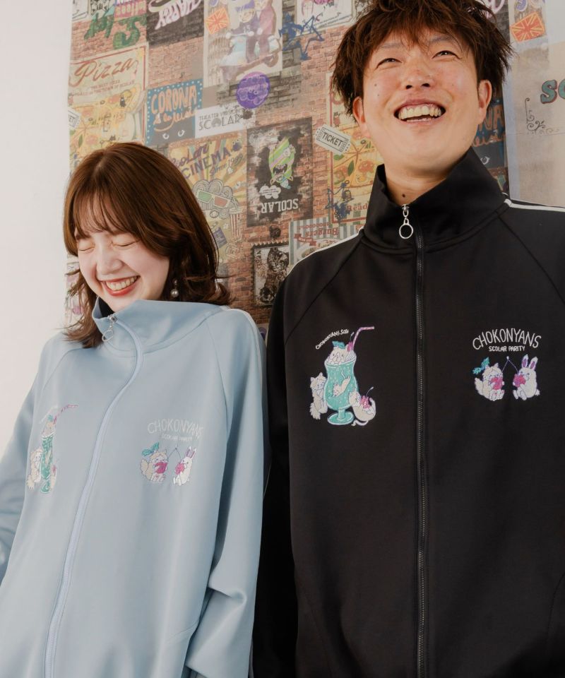 【ScoLar】スカラー タスカル刺繍 トラックジャージ タグ付未使用 ScoLar - スカラー143621：蝶柄切替ジャージ トラックスカートの