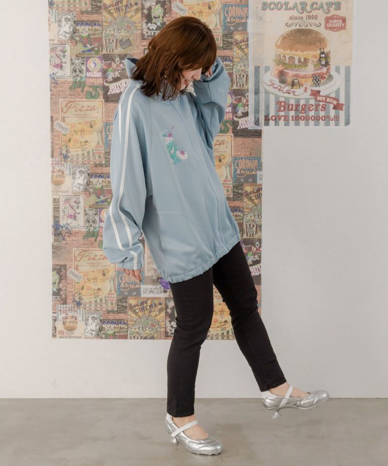 ScoLar Parity 桜咲千依コラボ ちょこにゃんず刺繍ジャージ サックス ScoLar Parity 桜咲千依コラボ ちょこにゃんず刺繍ジャージ
