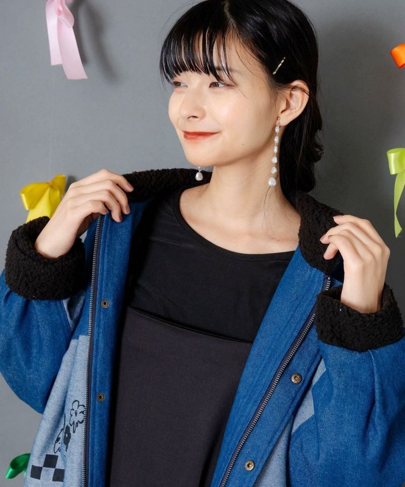 スカラー / 落書きモザイク柄デニム×ボアジャケット | BRAND,ScoLar