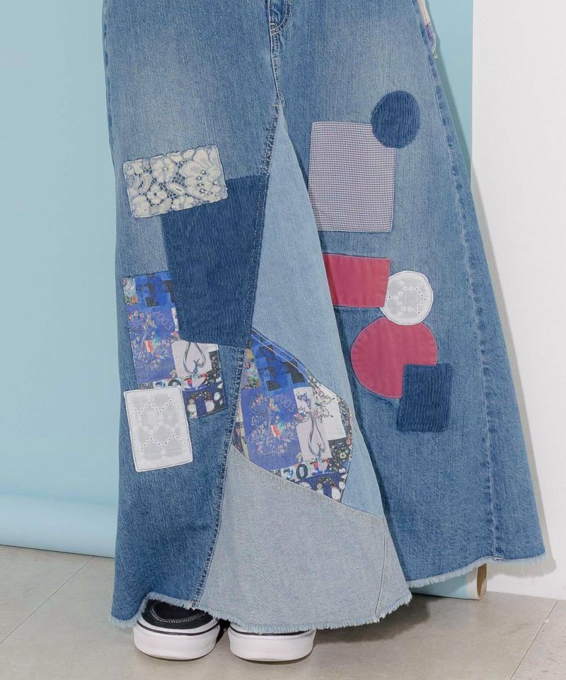 スカラー / 異素材切替パッチワークデニムスカート | BRAND,ScoLar  