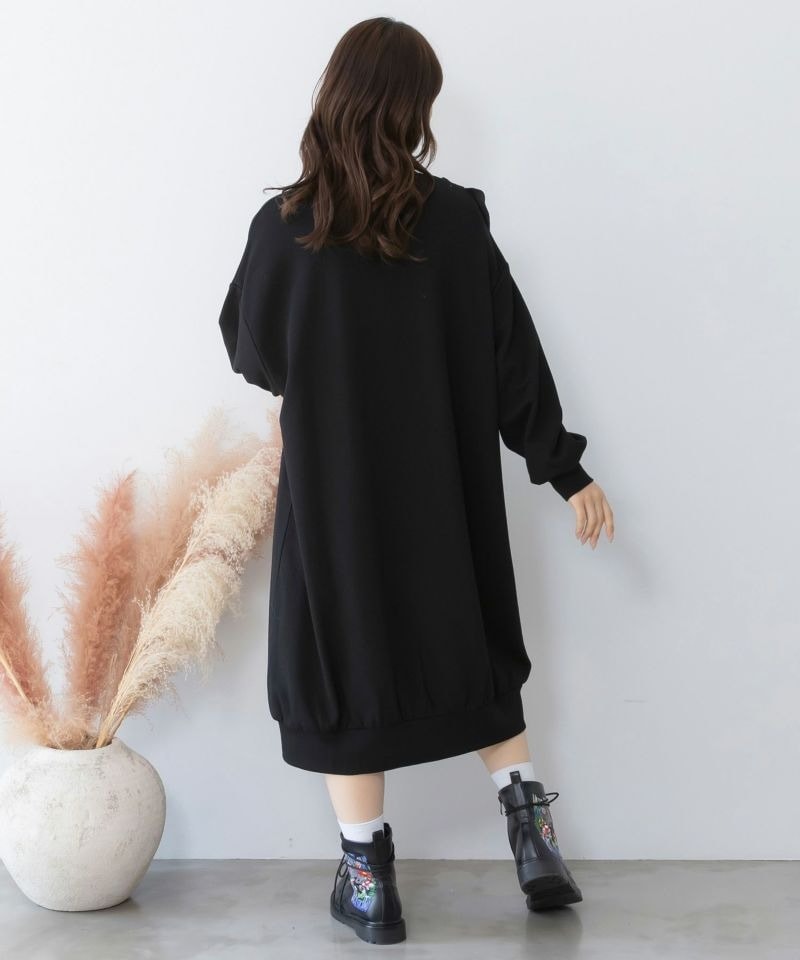 イズスカラー / 箔プリントシャンデリア フリル裏毛ワンピース | BRAND