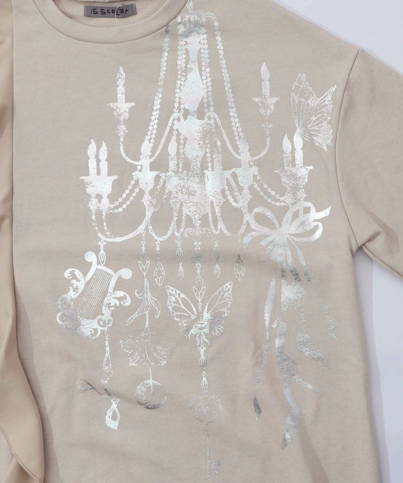 イズスカラー / 箔プリントシャンデリア フリル裏毛ワンピース | BRAND