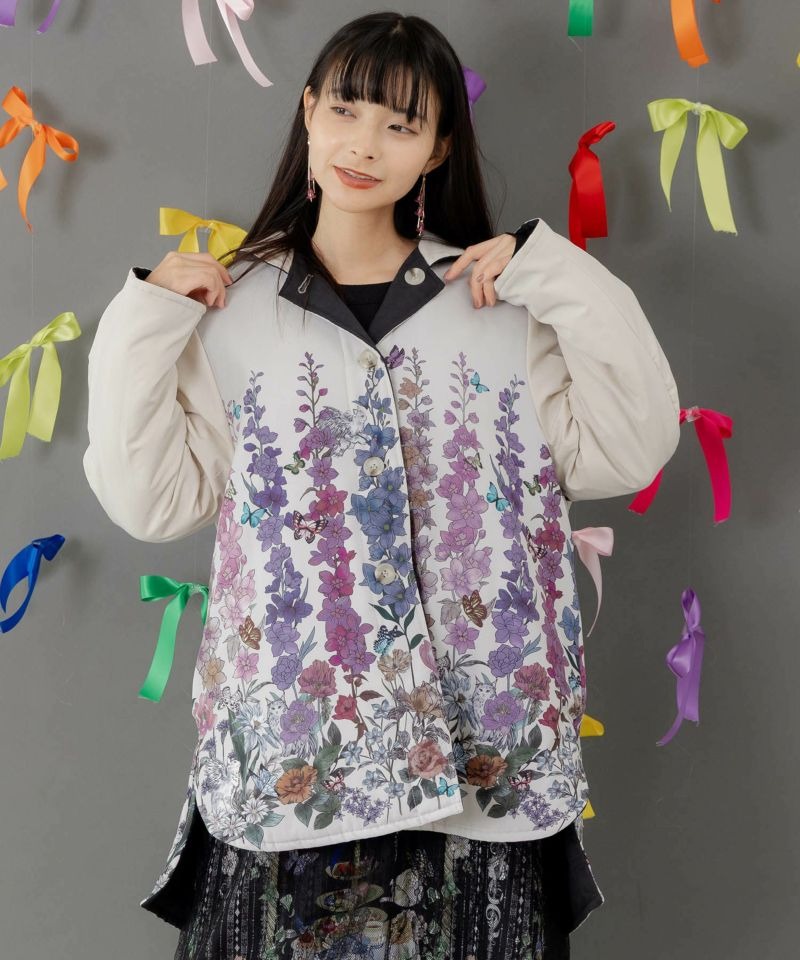 ☆イズスカラー　553290：花柄orキルティング リバーシブルブルゾン イズスカラー / 花柄orキルティング リバーシブルブルゾン | BRAND