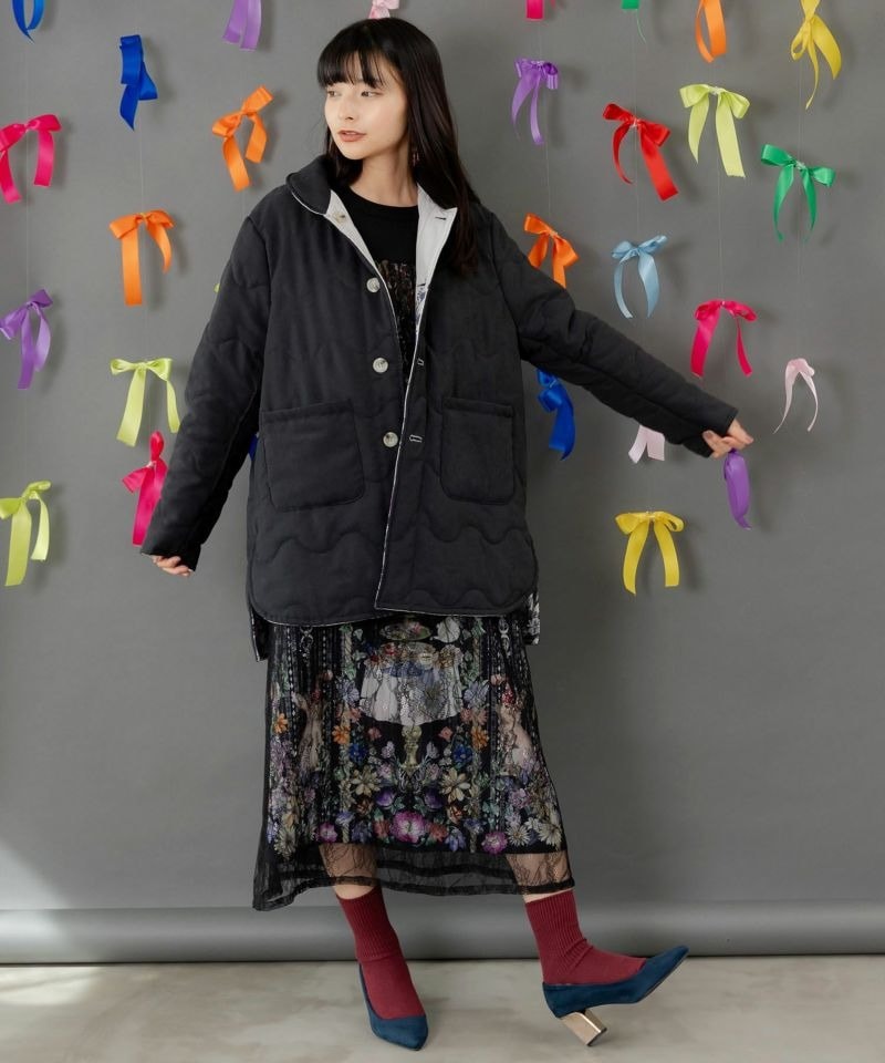 イズスカラー / 花柄orキルティング リバーシブルブルゾン | BRAND