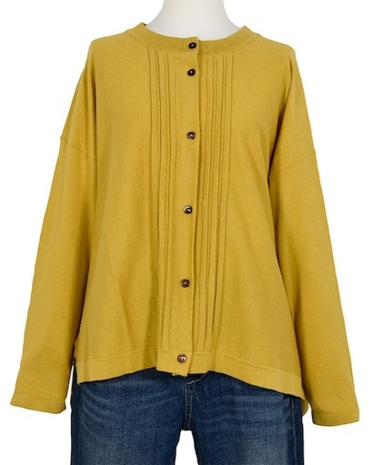 Tabrik◆ ノーカラーリネンタックカーディガン 薄手 Tabrik◇ ノーカラーリネンタックカーディガン 薄手 トップス