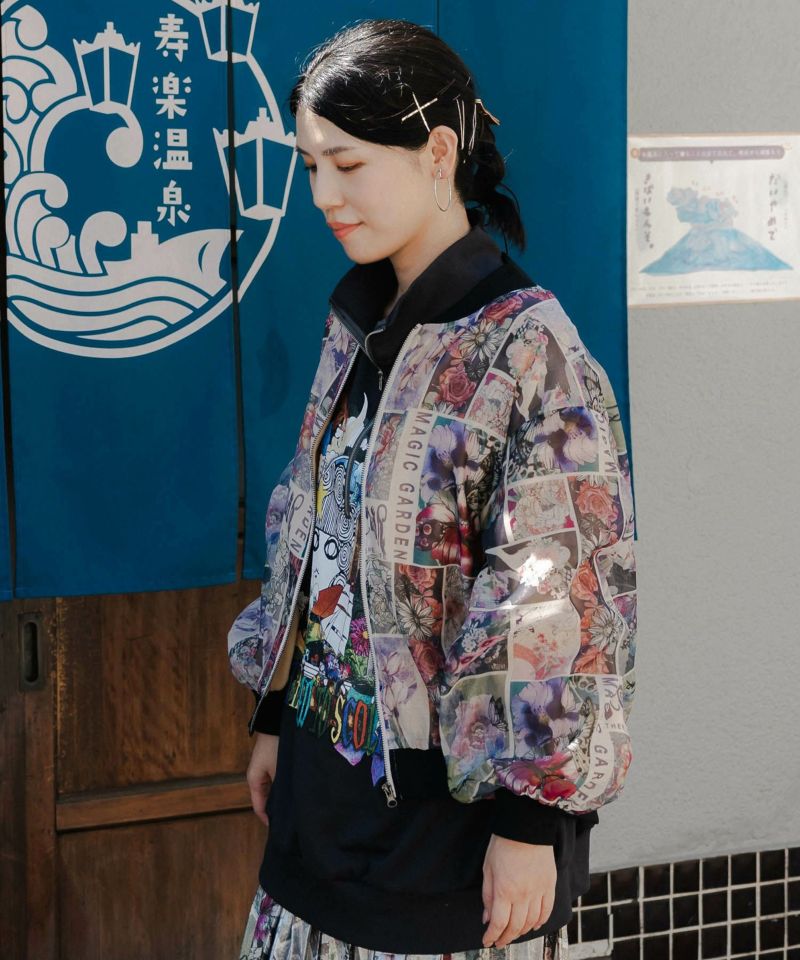 スカラー　ネコ花柄 リバーシブルブルゾン スカラー ScoLar スカラーとわんこ・ネコ花柄 2柄展開