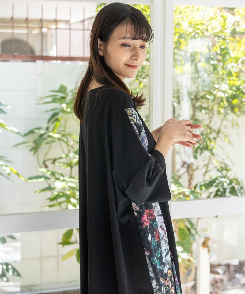 イズスカラー / 花蝶パッチワーク柄 切替ワンピース | BRAND,ScoLar