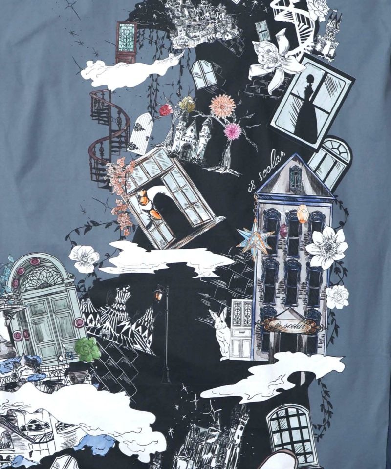 イズスカラー / 不思議な街柄タック入りワンピース | BRAND