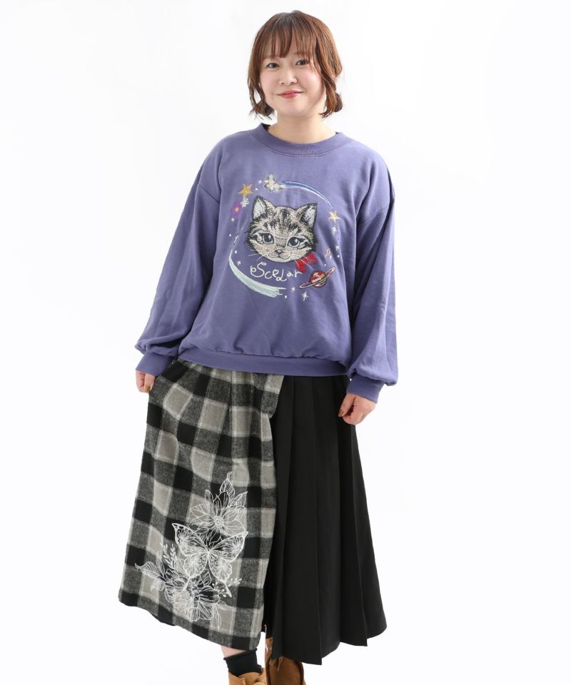 Y'sチェック柄プリーツ巻きスカート Y´sチェック柄プリーツ巻きスカート