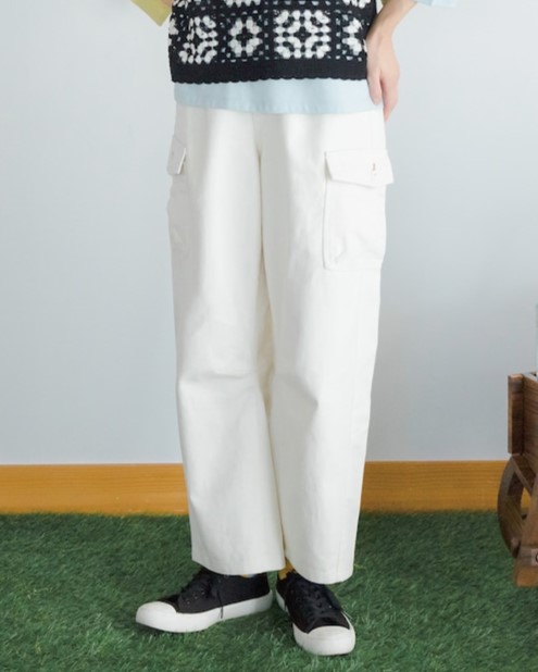 ケイット / 庭刺繍入りバレルカーゴパンツ | BRAND,north object