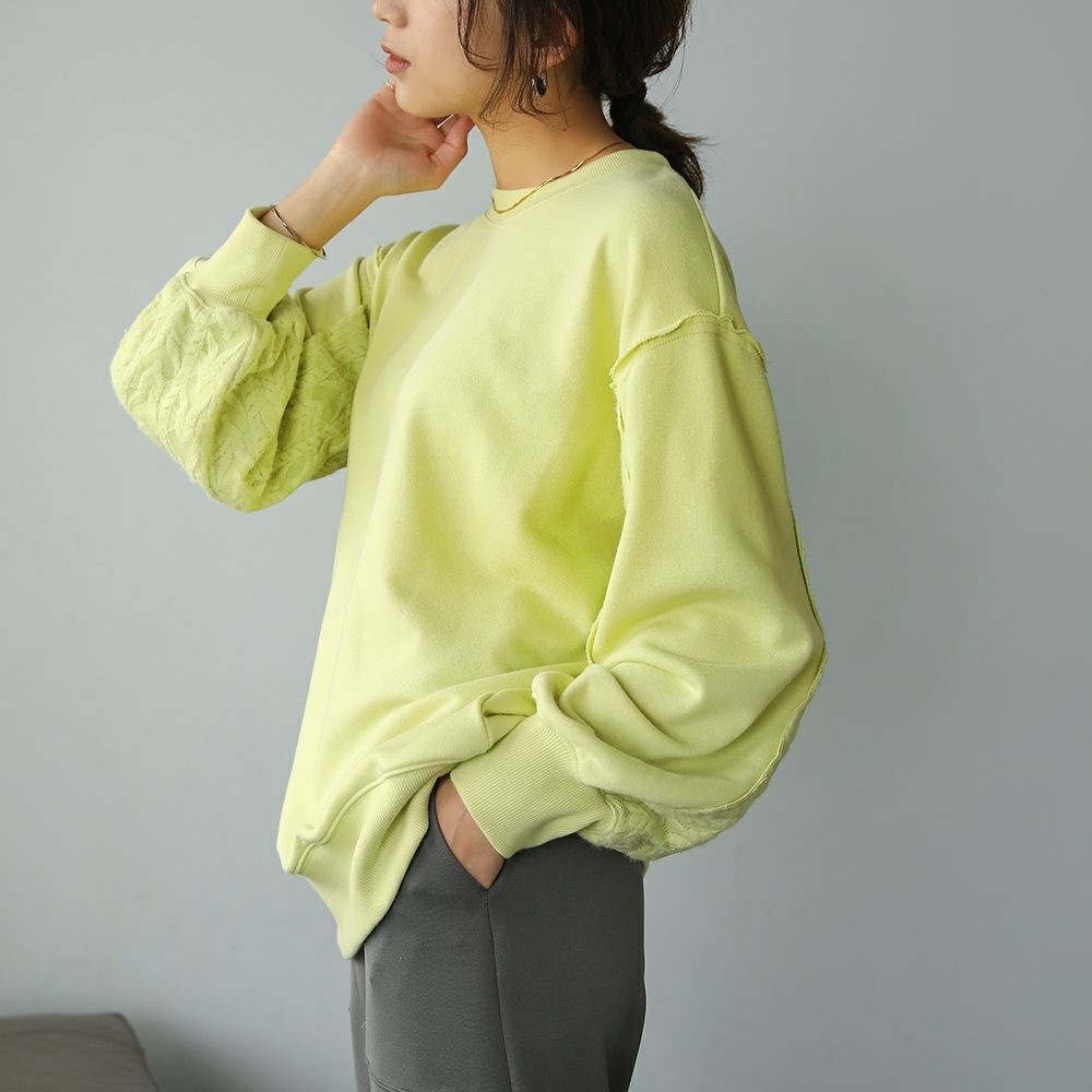 ブージュルード / 袖レース裏毛トップス | OUTLET | アバン・ソレイユ