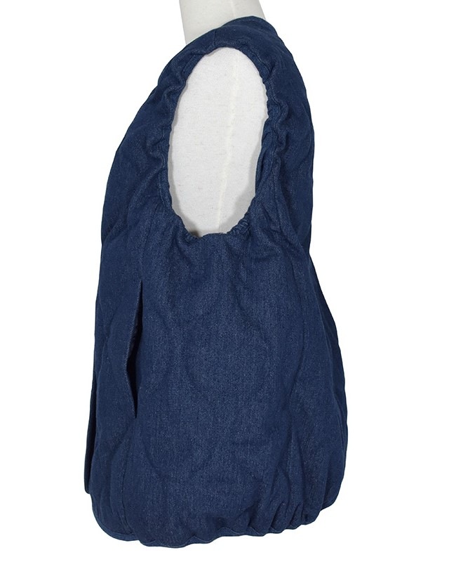 超希少 ナイジェルケーボン キルティングデニムベスト 裏地ストライプ 中綿 ケイット / 中わた入り裏キルティングベスト | ITEM,Outer