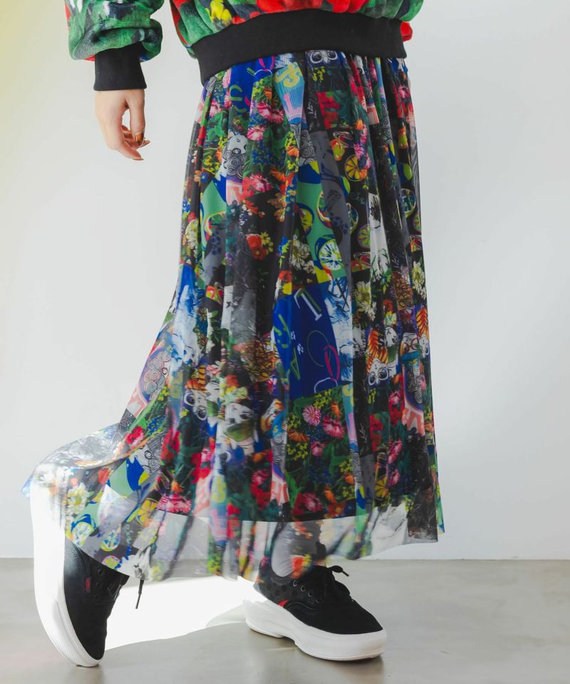 ☆新作☆【ScoLar スカラー】153619 異素材切替パッチワークスカート