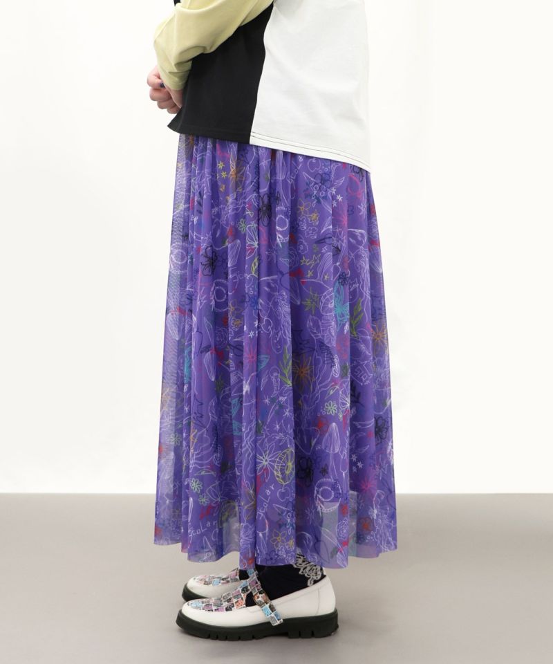 美品　GAULTIER　ゴルチエ　イタリア製　花柄チュール　パッチワークスカート スカラー / パッチワーク・アニマル花・手描きクラゲ 3柄展開