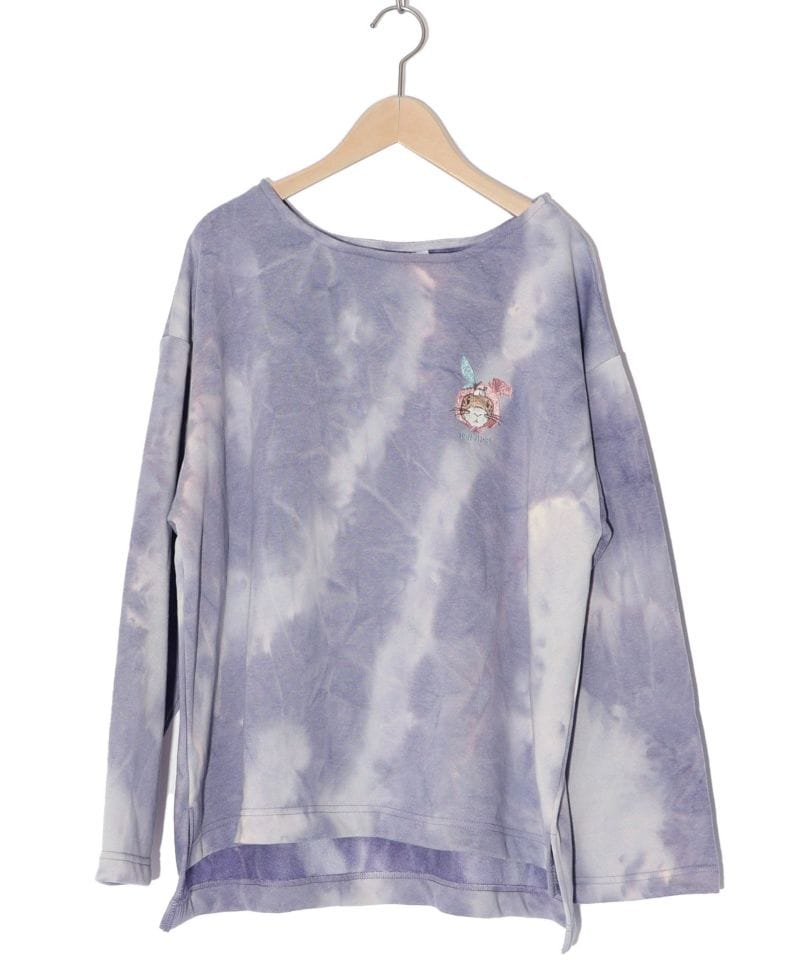 スカラー / ムラ染め裏毛 推し活ウサギの刺繍プルオーバー | ITEM,Tops