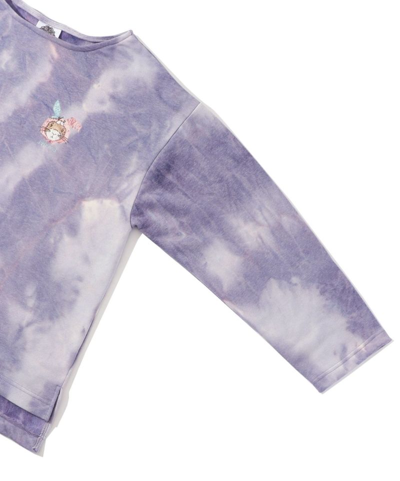 スカラー / ムラ染め裏毛 推し活ウサギの刺繍プルオーバー | ITEM,Tops