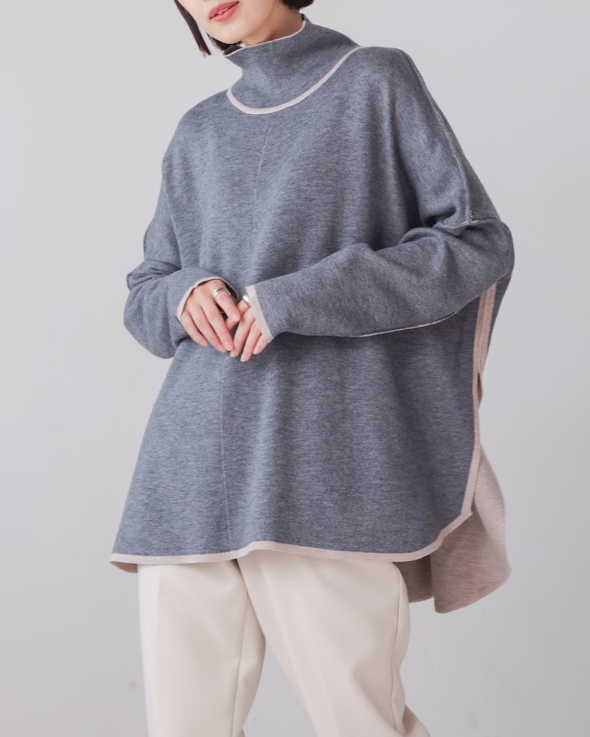 □ 45984★夏 定価4.4万 アドーア ラッフルニットプルオーバー ポンチョ □ 45984☆夏 定価4.4万 アドーア ラッフルニットプルオーバー
