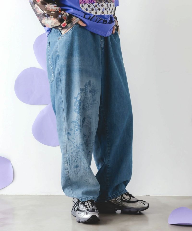 スカラー / スカラーPOP柄 スプレープリントデニムパンツ