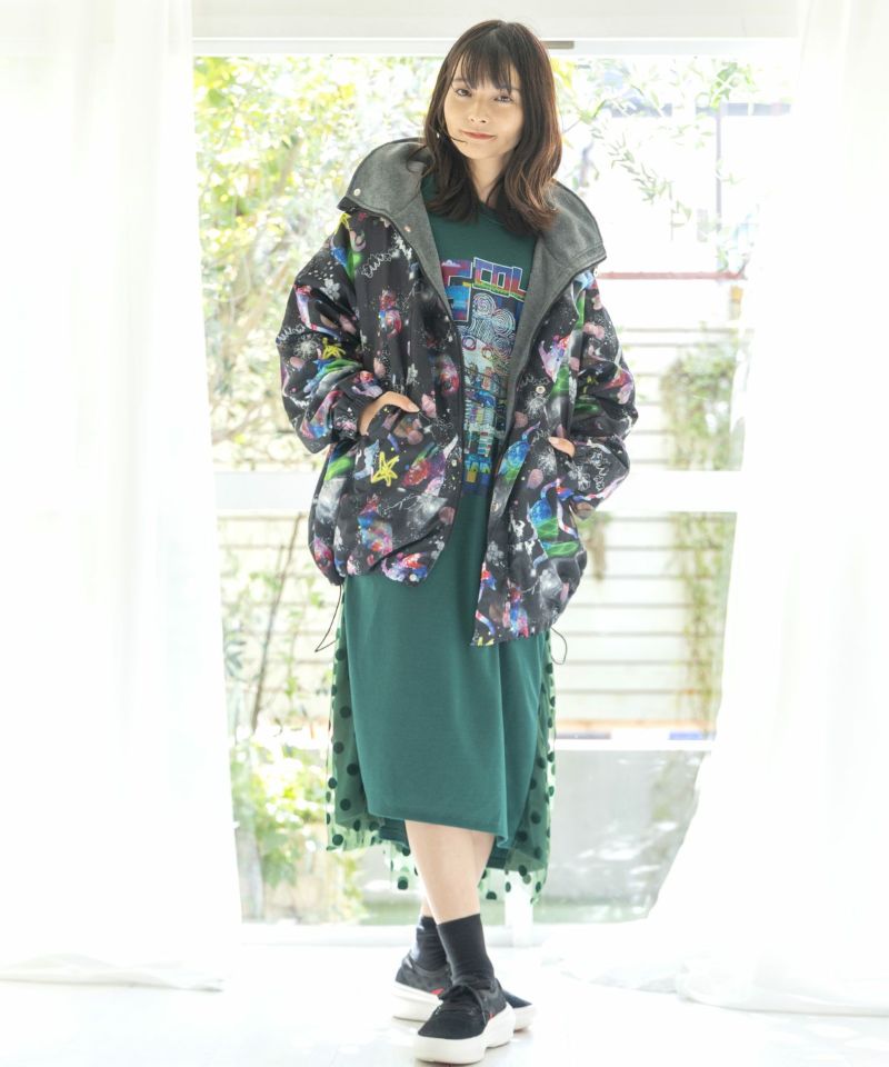 スカラー / ネコ宇宙柄裏フリース2WAYブルゾン | ITEM,Outer | アバン