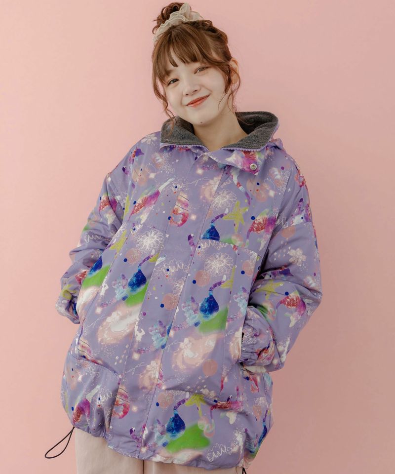 スカラー / ネコ宇宙柄裏フリース2WAYブルゾン | ITEM,Outer | アバン