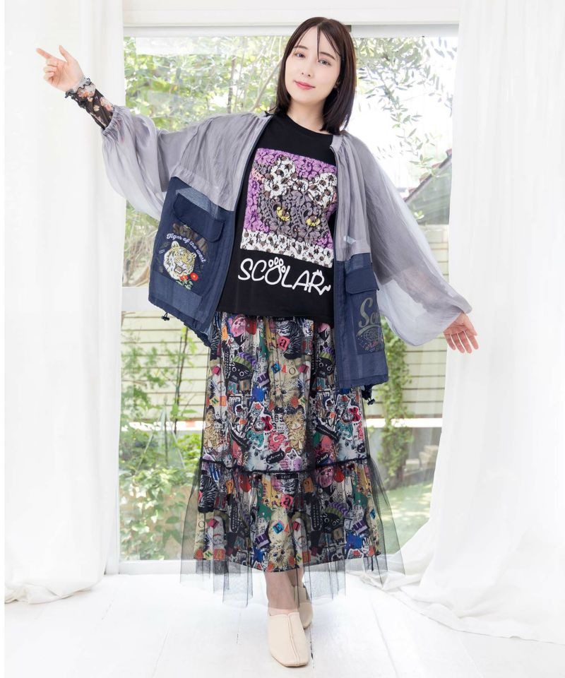 スカラー / バイカラーシアー切替 虎柄ブルゾン | BRAND,ScoLar