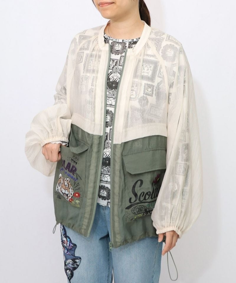 スカラー / バイカラーシアー切替 虎柄ブルゾン | BRAND,ScoLar