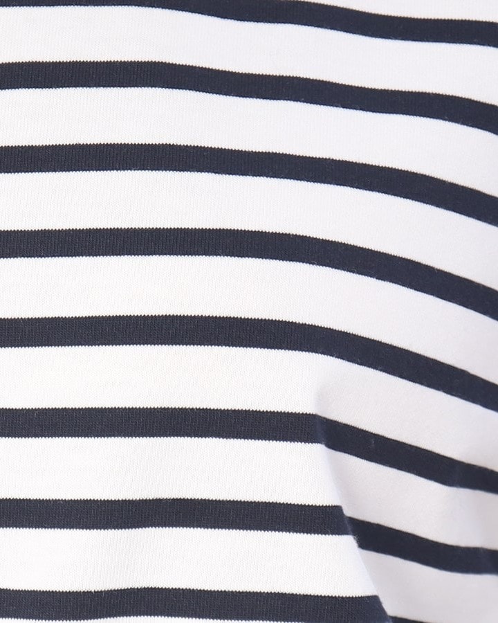 UNTITLED - UNTITLED 裾アシンメトリー ボーダー カットソー UNTITLED（アンタイトル）の「◇【STORY掲載】ボーダー半袖