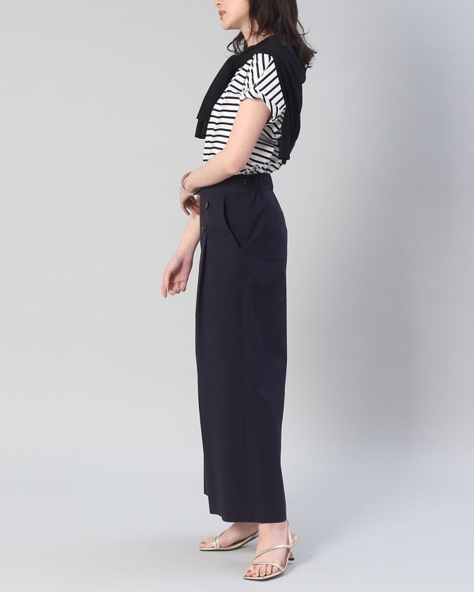 アンタイトル / 【コットン100%】ディティール袖 ボーダートップス