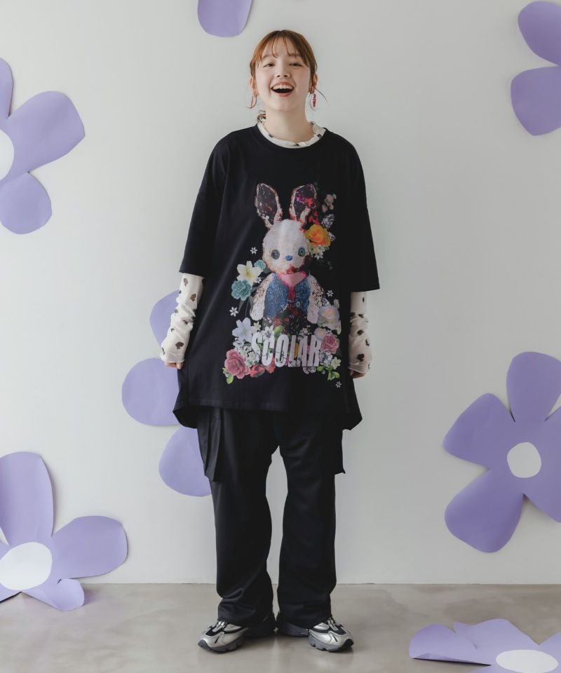 スカラー ウサぬい柄レイヤード風 接触冷感チュニック スカラー / ウサぬい柄レイヤード風 接触冷感チュニック | BRAND