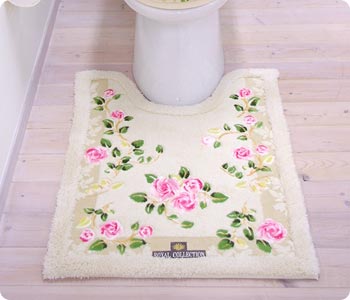 オカ　ロイヤルコレクション グラバード　ロング　トイレマット　約７５×６３㎝　アイボリー　日本製