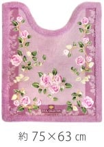 オカ　ロイヤルコレクション グラバード　ロング　トイレマット　約７５×６３㎝　ピンク　日本製