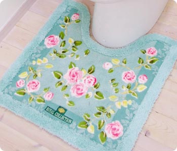 オカ　ロイヤルコレクション グラバード　ロング　トイレマット　約７５×6３㎝　ミントグリーン　日本製