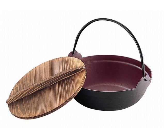 南部鉄器　IH　深型鍋　池永鉄工　内面茶ホーロー仕上げ