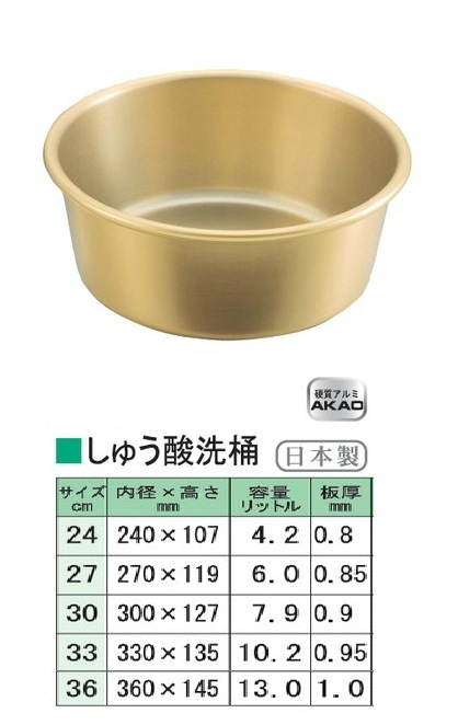 アカオアルミ　シュウ酸洗い桶　２７㎝