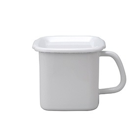 野田ホーロー持ち手付ストッカー 角型L 琺瑯蓋付(日本製)ホワイト　W.175×D.128×H.118　1.2L / 約475g　MSH-12K: