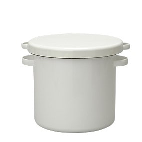 野田ホーローラウンドストッカー　18cm　ホワイト　W.255×D.210×H.185　4.5L 約1350g