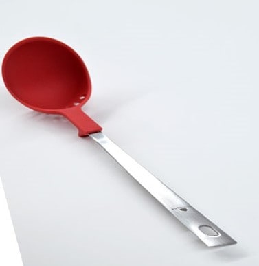 オークス　水切りお玉　大　（ＵＣＳ9）　レッド　サイズ約全長28×幅8.5×高さ85ｃｍ　耐熱温度２５０度