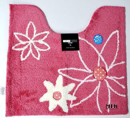 オカ　ミチコロンドンコシノ トイレマット MLKカランセ（国産）　５８×６２㎝　ピンク