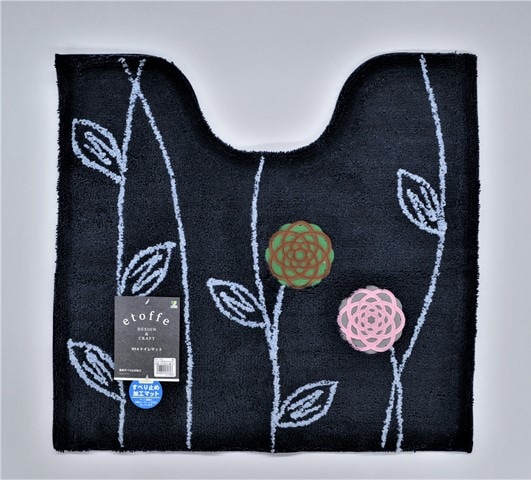 オカ　エトフ　トォワ　トイレマット　　　　　　　６０×６４cm　　NV（ネイビー）　日本製