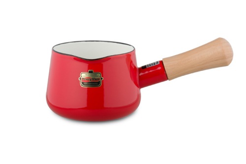 富士ホーロー Honey Ware ソリッド12cmミルクパンレッドSD-12M-R