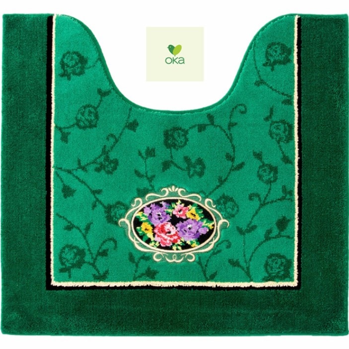 オカ　シェニールロゼ　トイレマット　60×63㎝　グリーン