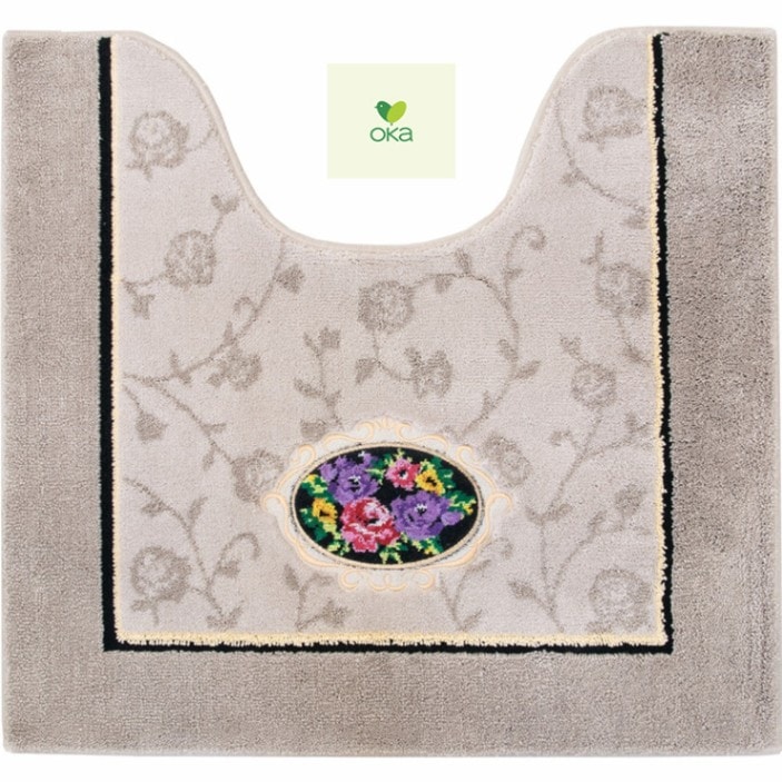 オカ　シェニールロゼ　トイレマット　60×63㎝　ベージュ
