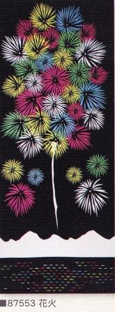 花火柄 タペストリー 花火タペストリー 刺繍タペストリー 花火柄 夜空 祭り 七夕飾り 笹飾り